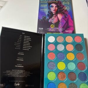 RUDE Vibrant Eyeshadow Palette with Green, Blue, and Gold